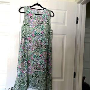J JILL FLORAL TANK DRESS - LIKE NEW - M